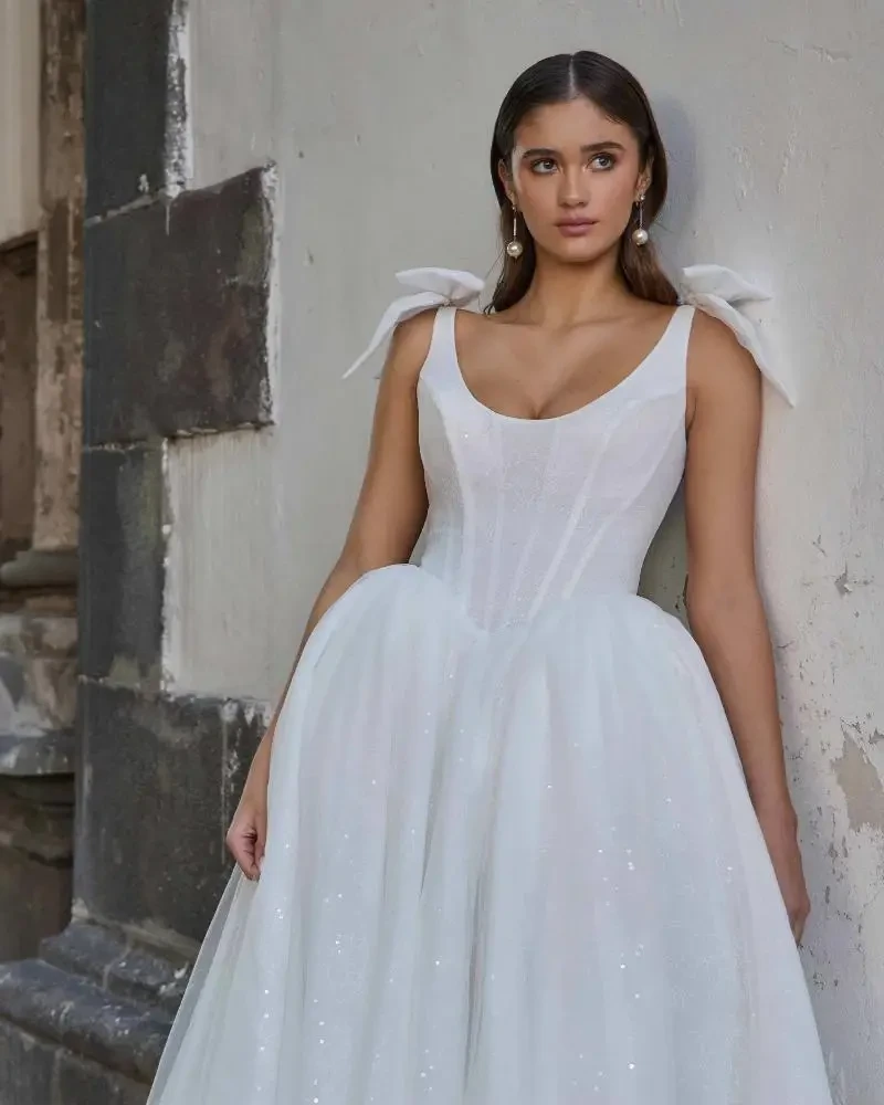 Model wearing a blue dress by L'amour by Calla Blanche