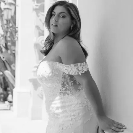 Model wearing bridal gown